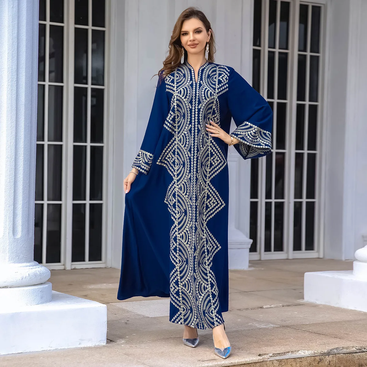 OME Muslim Robe Clothing Abaya Women's Dubai Light Luxury Sparkling Embroidered Evening Dress