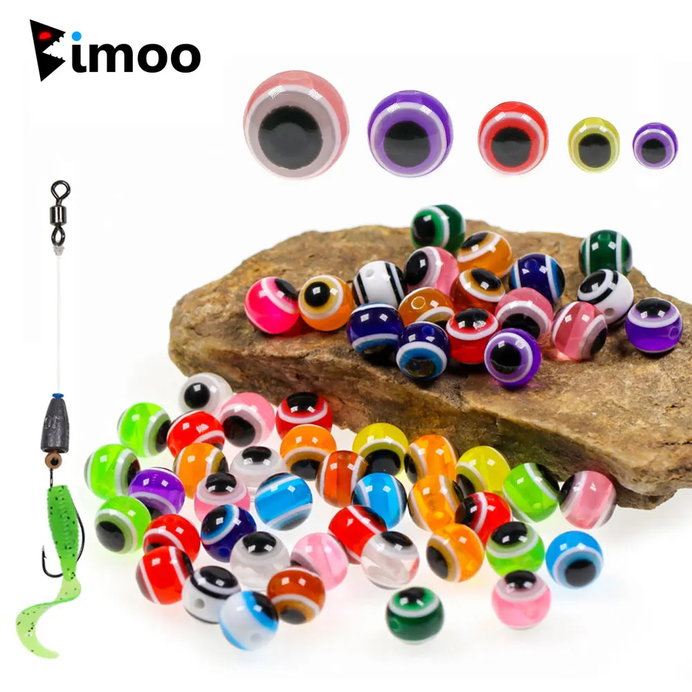 50/250PCS 5mm ~12mm Fishing Lure Round Eye Beads Fishing Rig Beads For Texas Rigs Carolina Rigs Fluke Rigs Slip Bobber Rigs