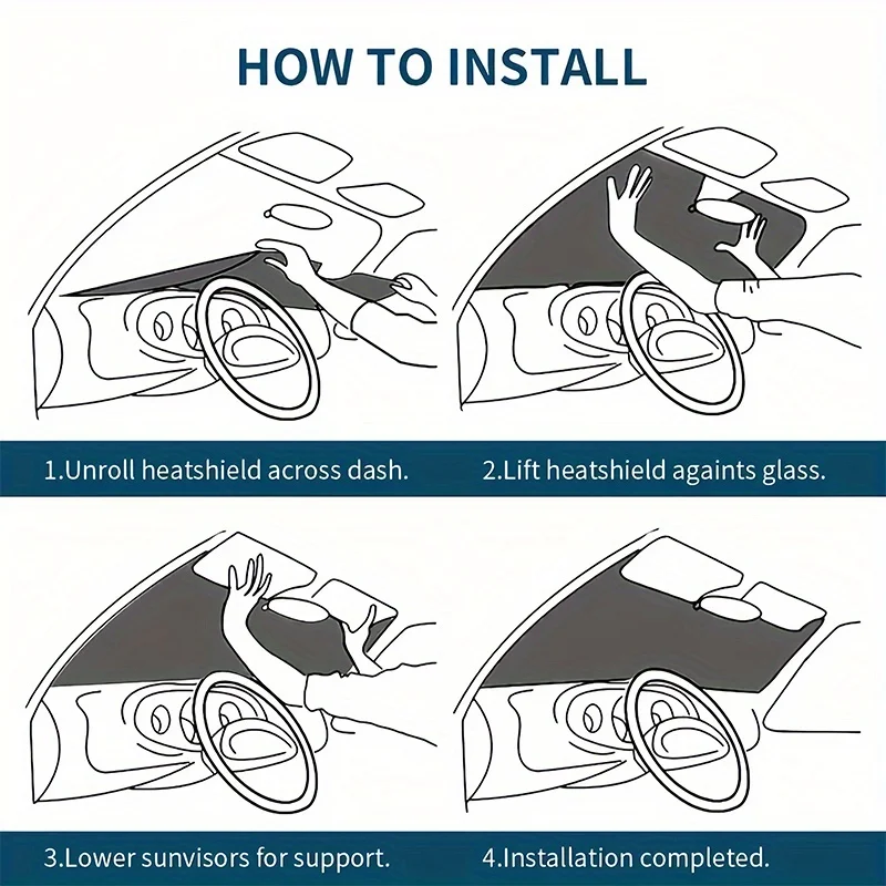1 universal windshield sunshade for vehicles designed with 2D flat printing technology It can help protect your privacy