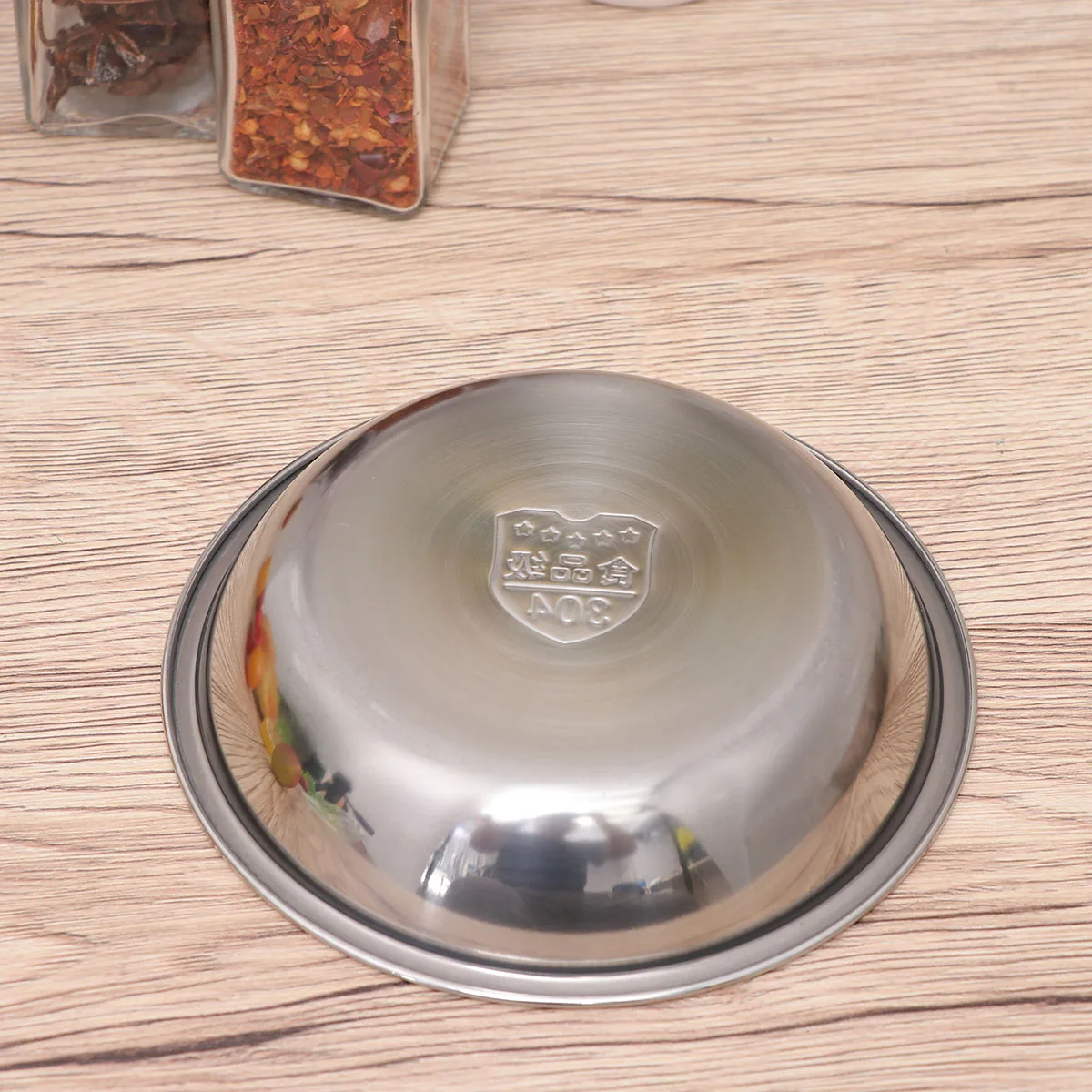 

304 Stainless Steel Disc Plate Kitchen Bowls Dinner Plates Shallow Round Platter