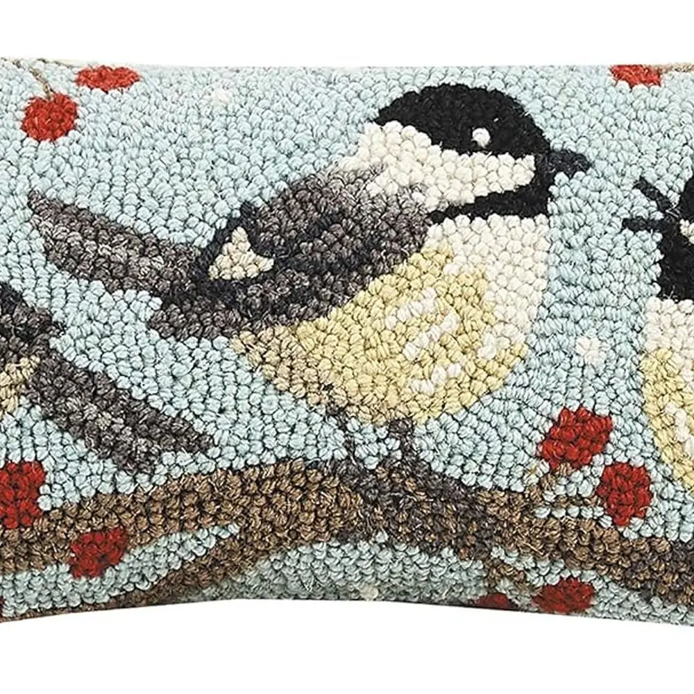 

20 Winter Chickadees Branch Holiday Pillow, 31x26 Inches
