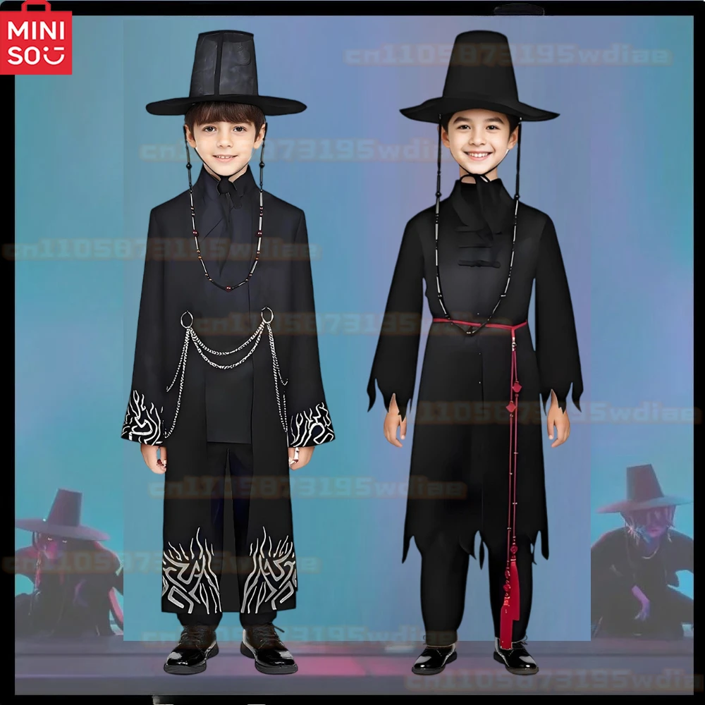 

K-POP Saja Boys Jinu Singer Dance Band Team Hunters Cosplay Kids Costume Adult Kid Men Halloween Carnival Party Role Play Outfit