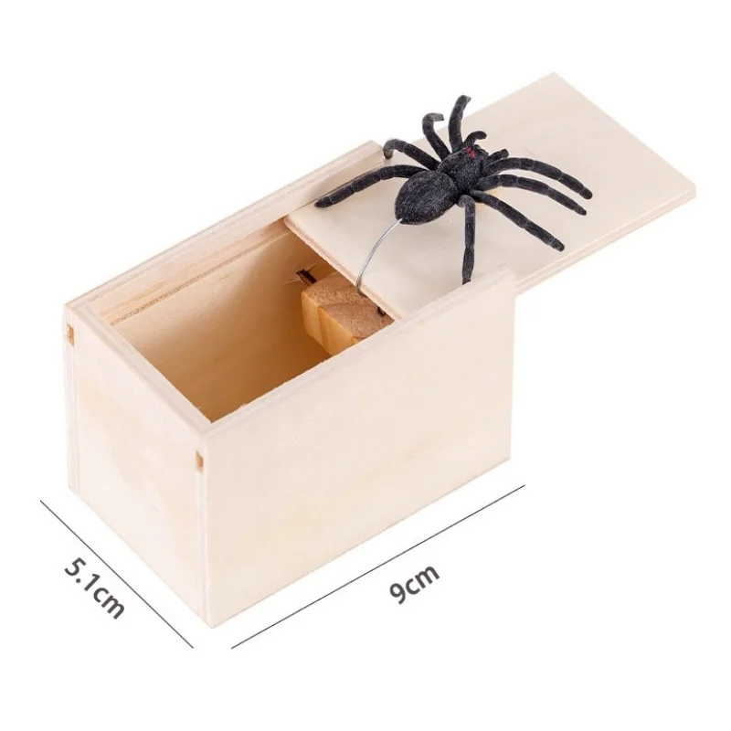 صندوق عنكبوت القفز الواقعي مع عناكب وهمية محملة بزنبرك فخ رواية مزحة ألعاب ترفيهية للحفلات الهالوين هدايا عيد الميلاد #2