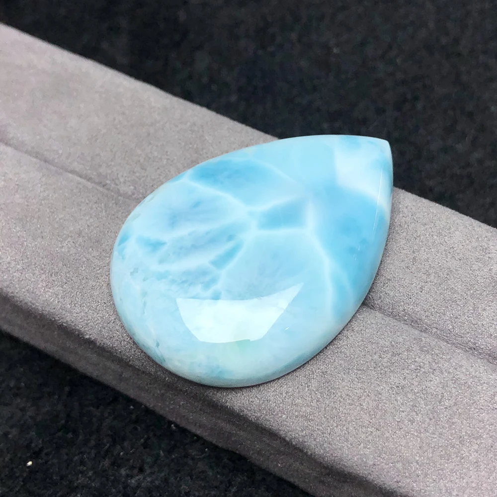 Piedra de mar Natural de galalima Larimar, colgante de anillo de piedra desnuda con piedra de 30,9x43,5x8mm, 93,6 quilates