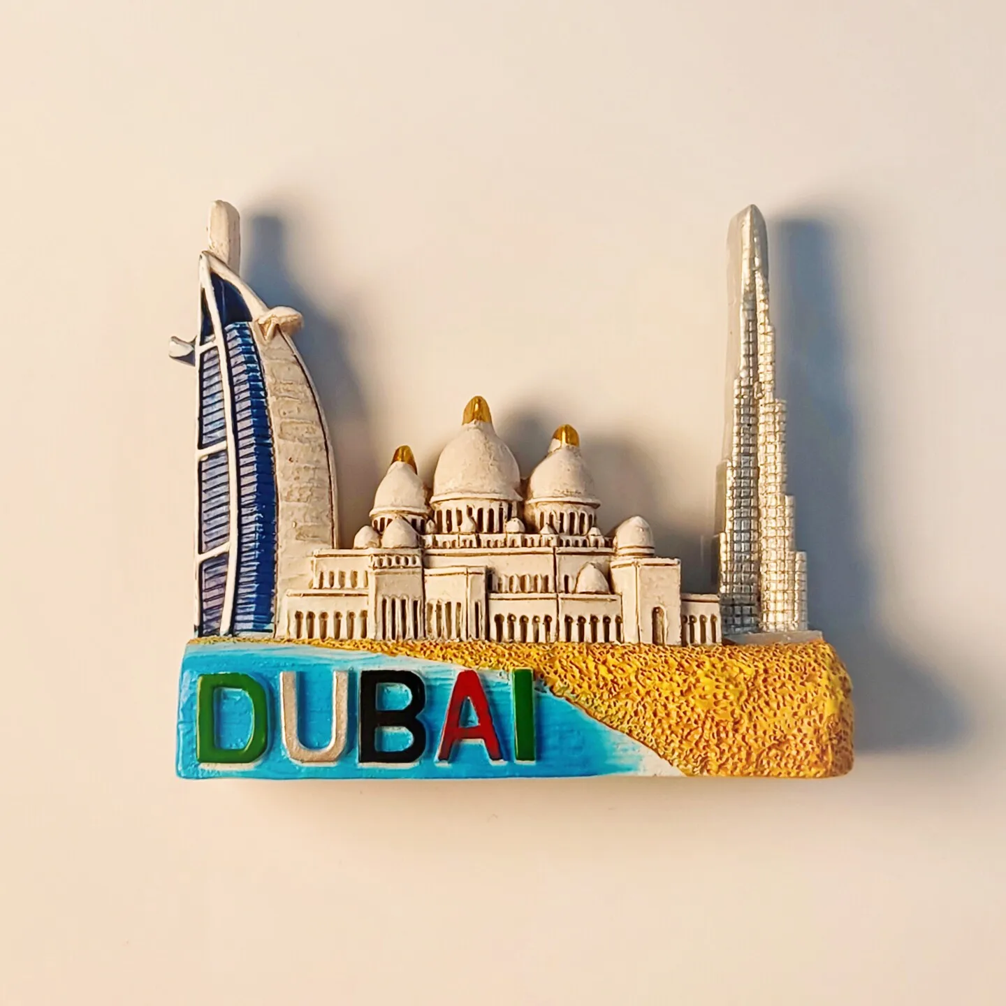 Burj Al Arab Dubai Tourist Commemorative Burj Al Khalifa, Burj Khalifa, Jumeirah Mosque, Building, Fridge Magnet Resin Material