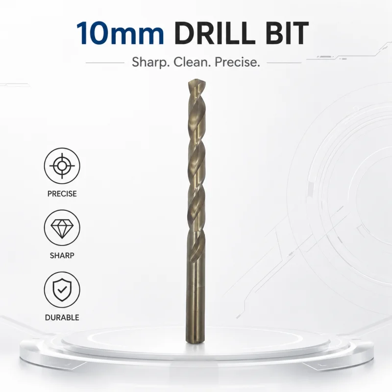 10mm Twist Drill Bit, Sharp Cutting HSS Drill Bit for Drilling Wood Plastic Metal Hand Power Tool