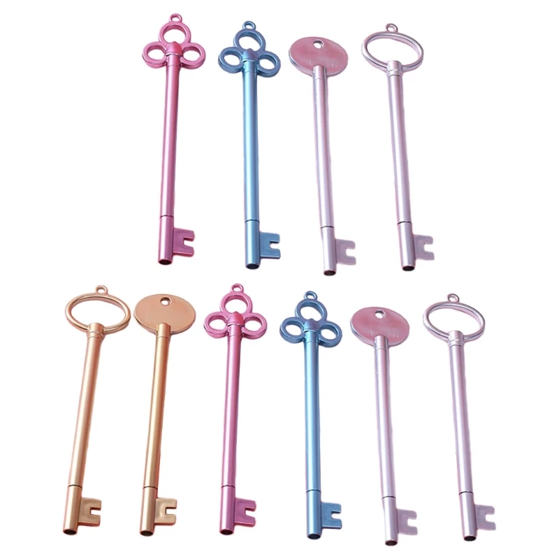 Pack of 10 Key Shaped Gel Pen Refillable Gel Ink Pen Funny Writing Pen Christmas Gift for Student Boy Girl Class Reward