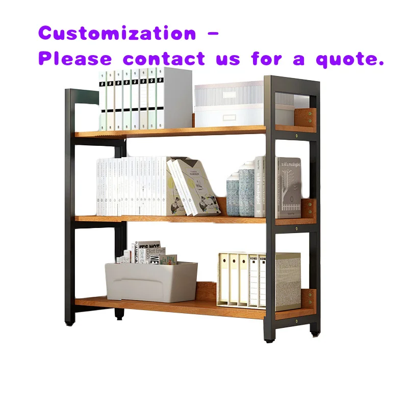 custom.Modern Iron Art Rectangular Bookshelf Storage Rack Floor-standing Living Room Home Display Shelf