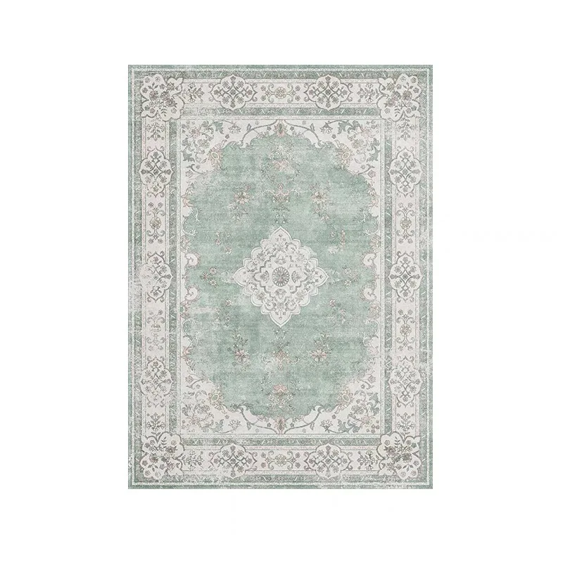 VIKAMA Persian Vintage Style Faux Cashmere Carpet Non-Slip Washable Bedroom Living Room Sofa Checkroom Carpet Home Decoration