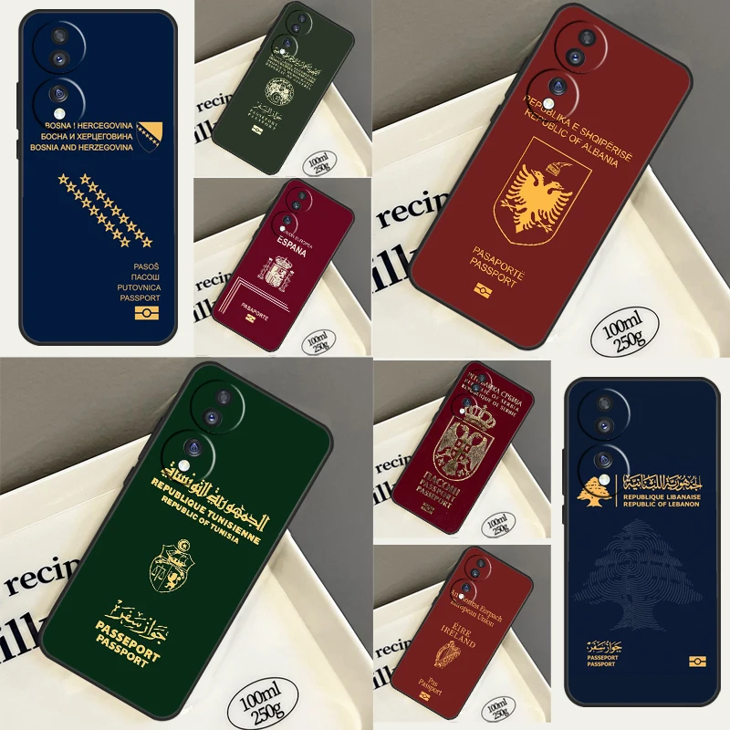 Algerian Russia Serbian Spain Passport For Huawei Honor Magic 5 Lite Pro X8 X9 50 70 P20 P30 P40 P50 Nova 9 5T P Smart 2021 Case