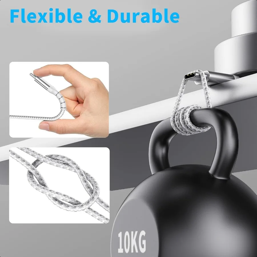 6-футовый зарядный кабель USB C, 3 шт., плетеный кабель USB A — USB C, шнур для быстрой зарядки типа C, совместимый с Apple iPhone 15 Pro Max N