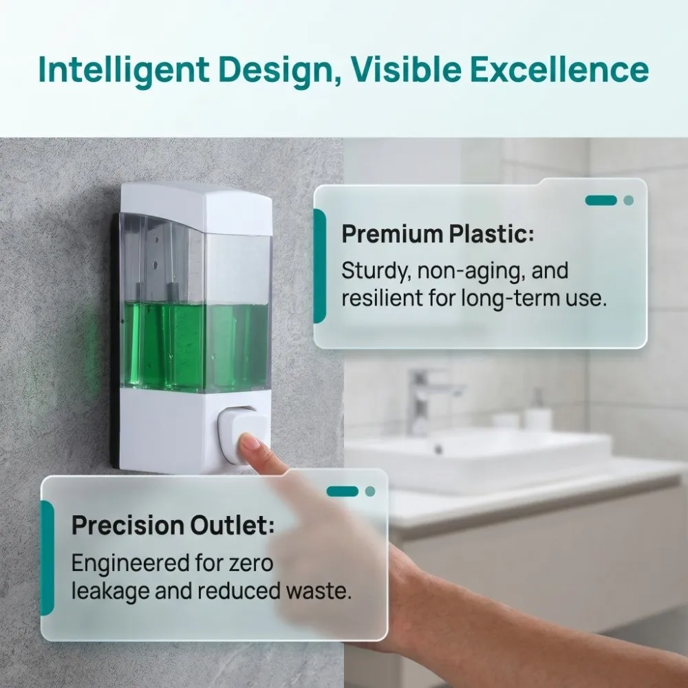 

Plastic Soap Dispenser Manual Pump White Lotion Dispenser Transparent Container Refillable Design Shampoo Dispenser