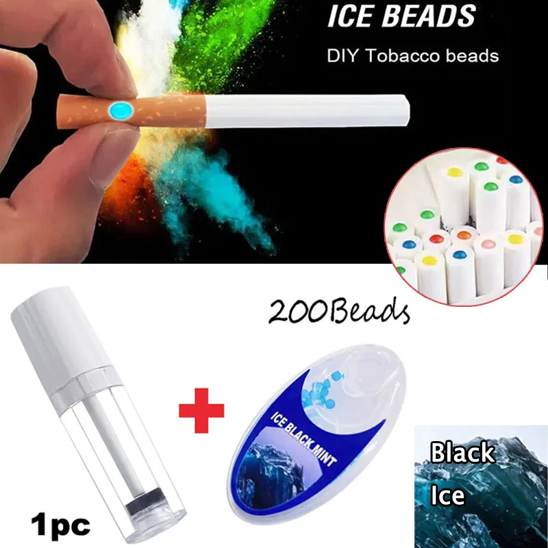 

200PCS DIY Mixed Fruit Menthol flavor Smoking Popping Capsule Mix Black Ice mint taste Beads with mini Push Box Smoking Gadgets