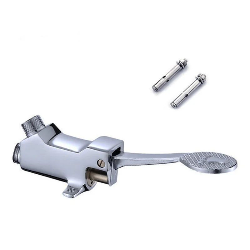 AB68 Floor Foot Pedal Control Switch Tap Valve Faucet Copper Basin Single Cold Water Tap Bathroom  Hotel Pedal