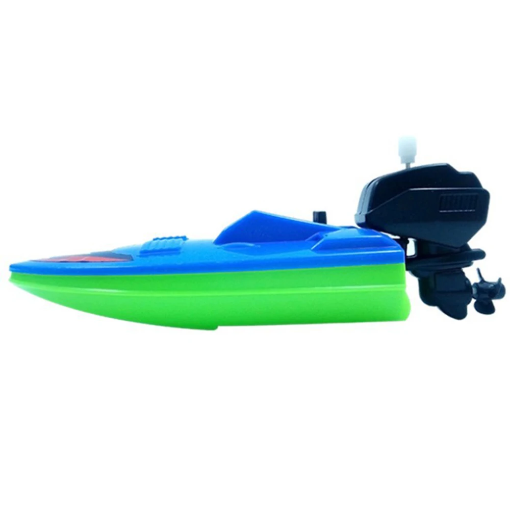 Kids Playing Float In Water Bathtub Shower Clockwork Toys Small Steamboat Wind Up Toy Speed Boat Ship