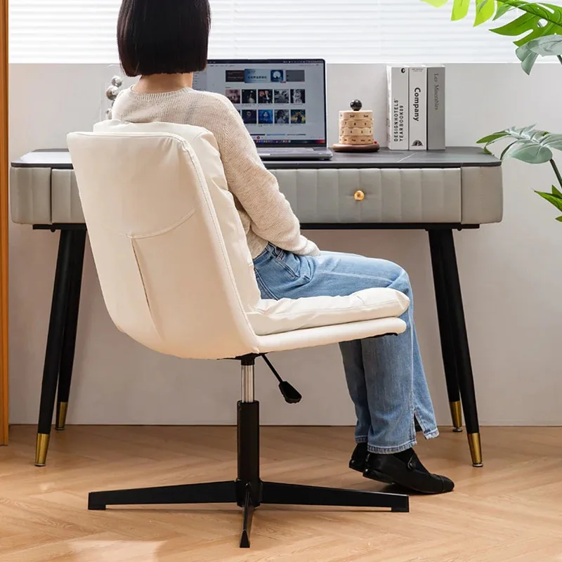

Leather Executive Modern Office Chair Back Cushion White Soft Swivel Chair Lounge Comfortable Silla Plegable Office Furniture