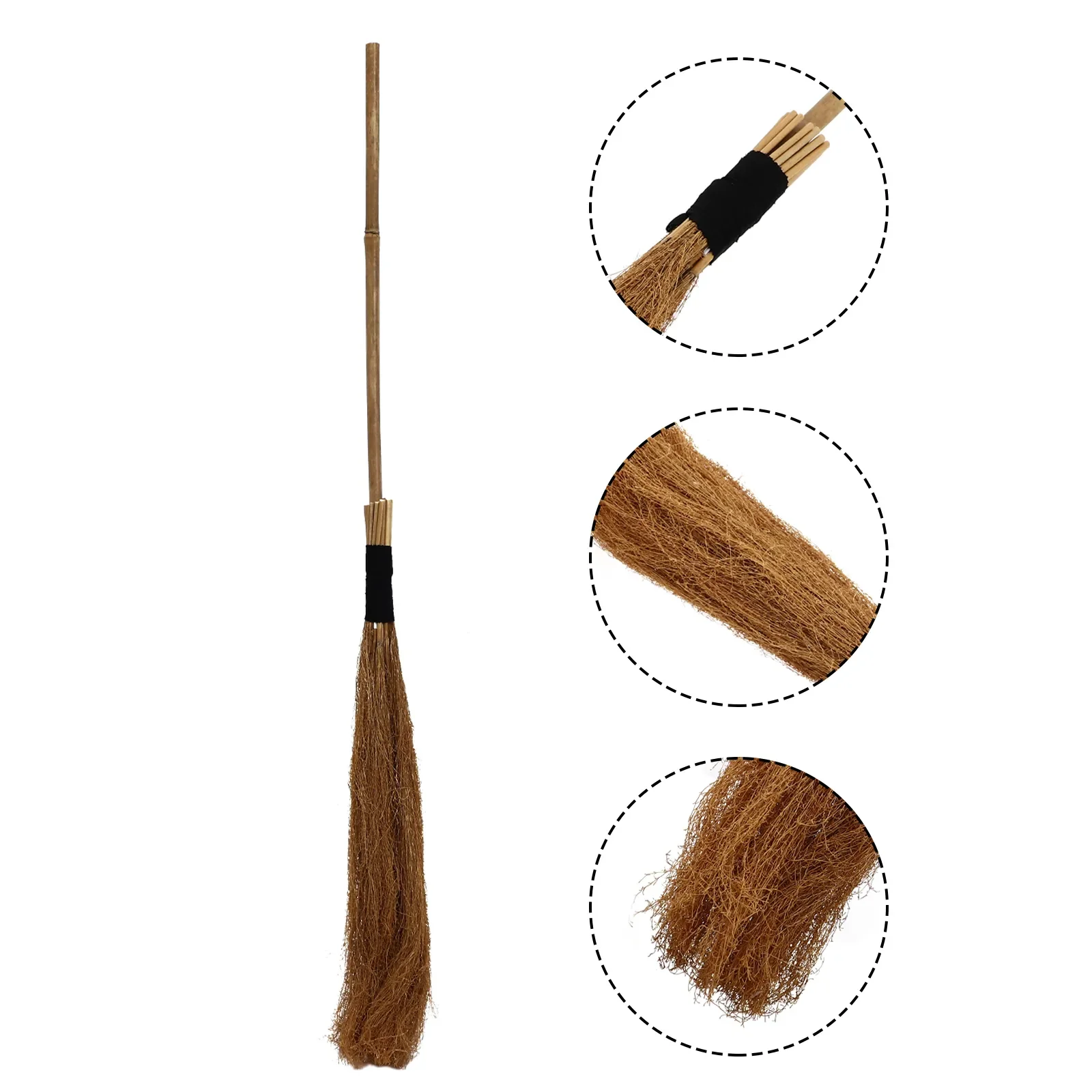 

Straw Halloween Wizard Besom Decorative Broom Witch Prop Craft Supply Adult Costumes