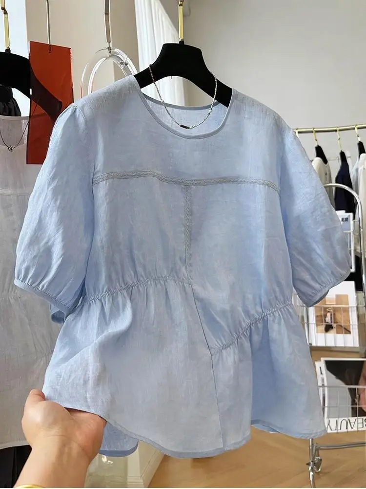 

Summer Oversized Women's Clothing Short Sleeve Patchwork T-shirt Loose Slimming O-neck Shirt for Women