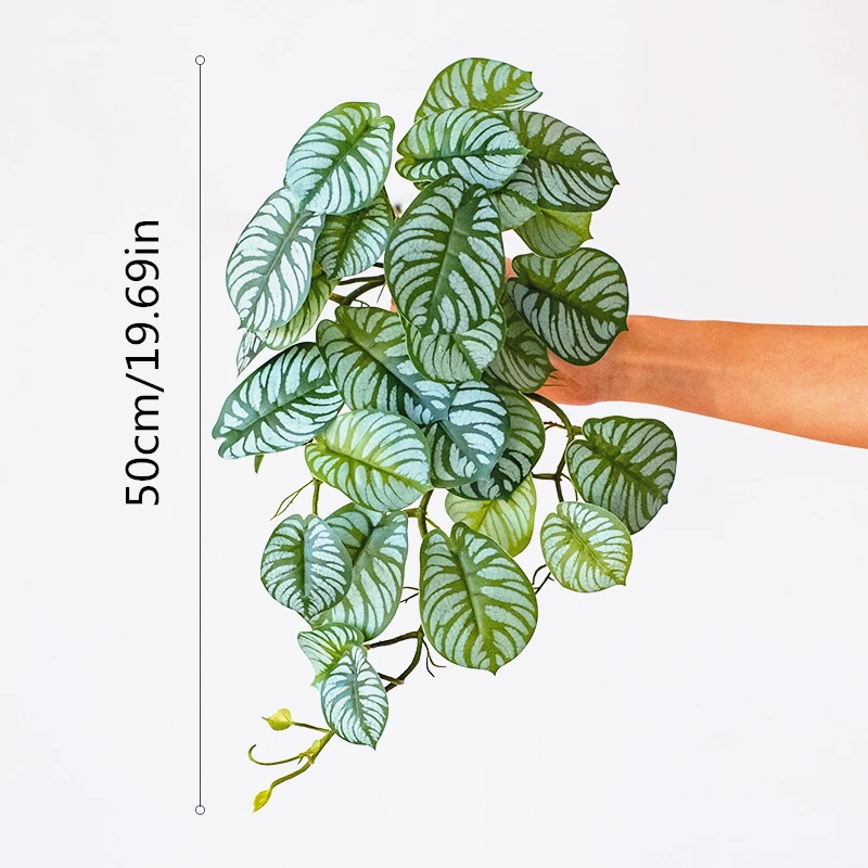Grüne künstliche Pflanzen Simulation Wandbehang gefälschte Blatt Rattan echte Schildkröte Rattan Hochzeit Hotel Party Home Decor Accessori – Detail 11