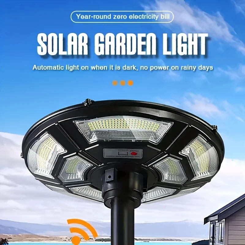 Solar Powered Outdoor Yard Light UFO Solar Charging Courtyard light Automatic On/Off from Dawn to Dusk source With Motion Sensor