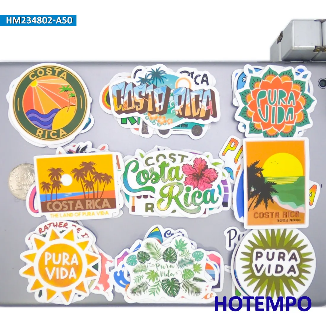 20/30/50Pieces, Costa Rica Stickers, Pura Vida Graffiti, Summer Beach Travel Style, for DIY Creative Decoration, Sticker Toys