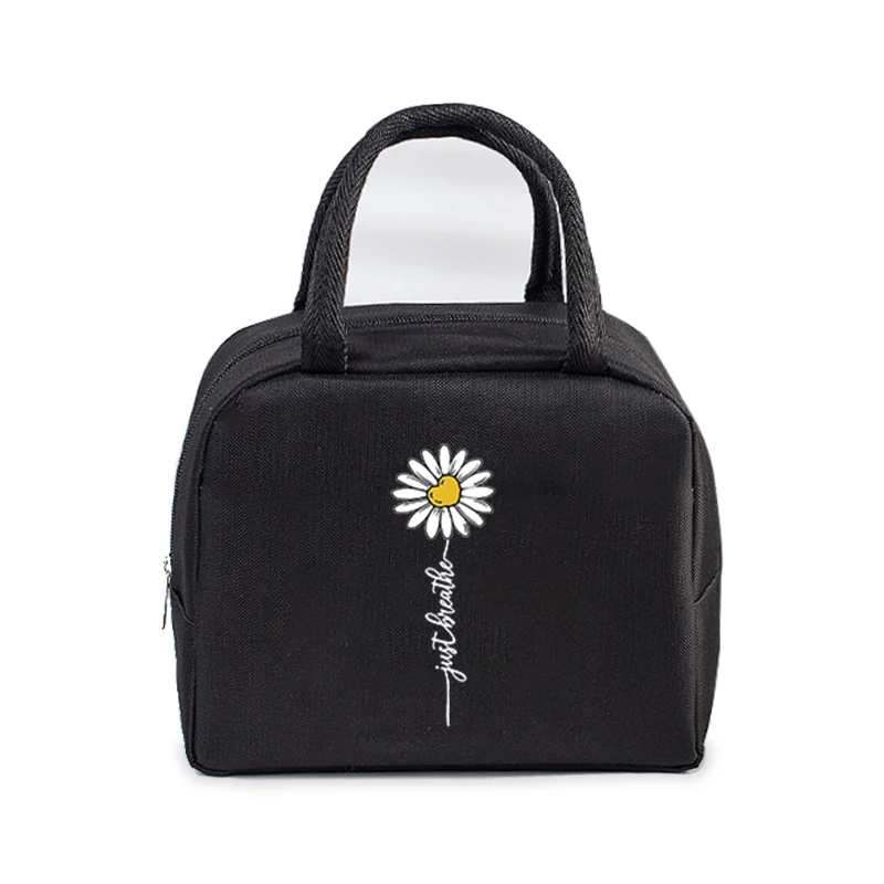 Wild Flower Boho Style Lunch Box Bag Women Reusable Multifunctional Pouch Food Cooler Thermal Picnic Tote Insulated Lunch Bags