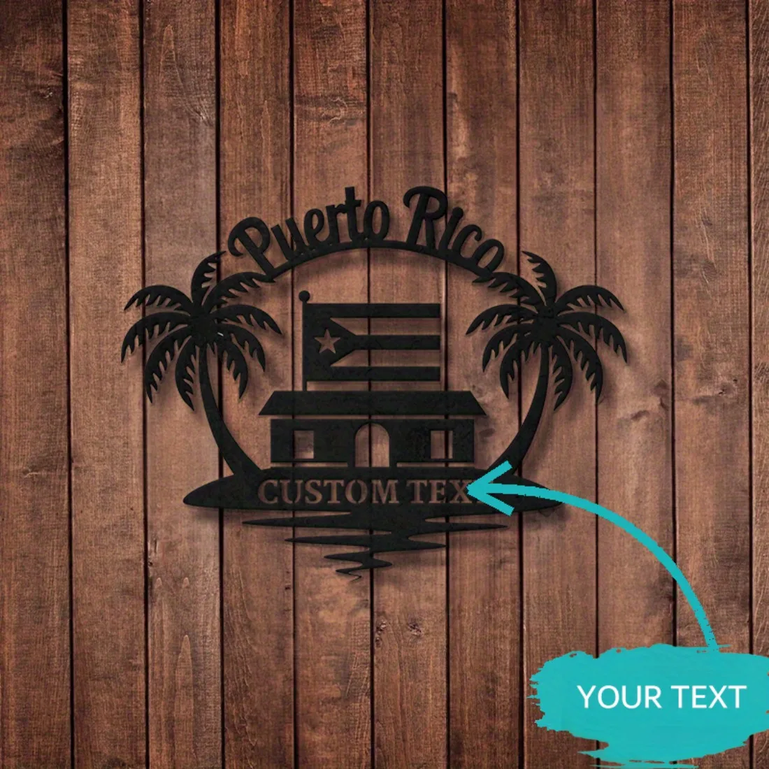 

Персонализированное металлическое настенное искусство с флагом Борикуа — прочный железный декор с индивидуальным именем, гостиная, кухня, искусство пуэрто-риканской культуры.