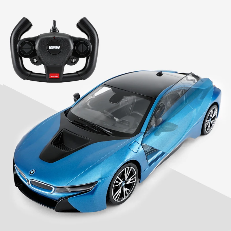 BMW i8 RC Car 1/14 Remote Control Car Model Rechargeable Battery Radio Controlled Auto Machine Toy Gift for Kids Adults (blue)