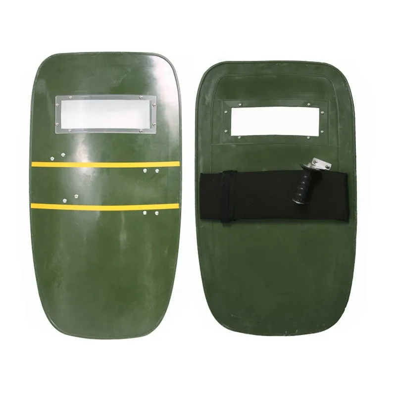 

900*500*3mm Explosion Proof Shield Army Green Glass Steel Camo Troops Armed Campus Security Equipment Handheld Impact Resistance