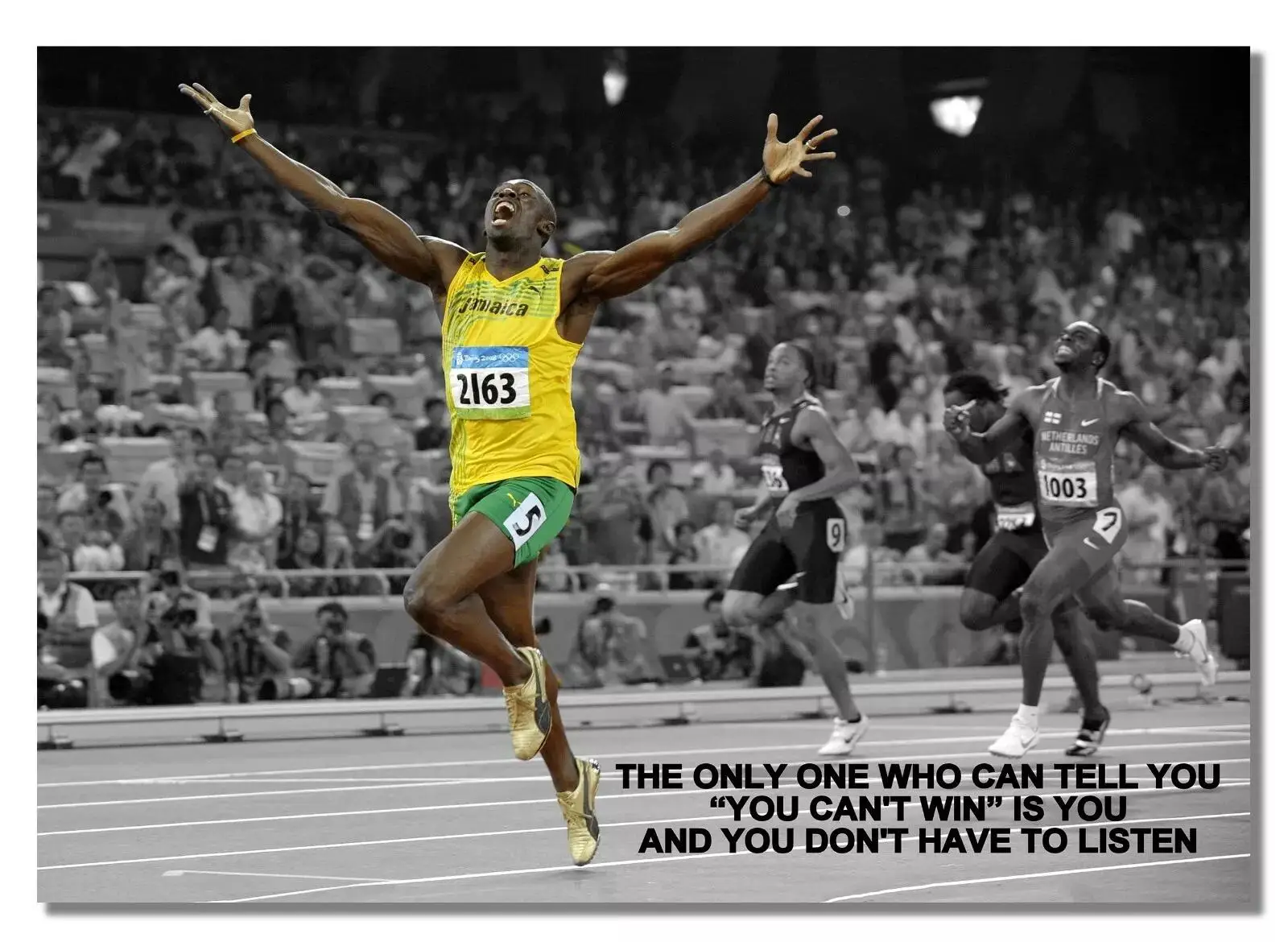 Usain Bolt Success Belongs Sprinter Photo Motivational Print Art Wall Indoor Room Poster Wall Art Home Decorative Painting