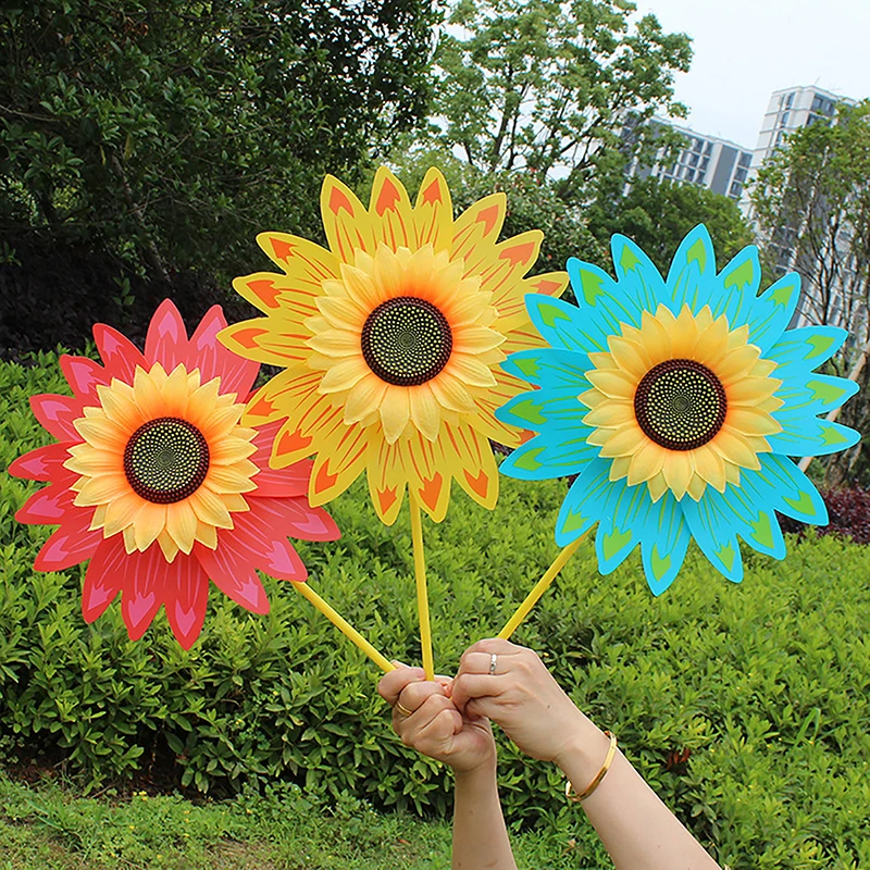 

Colorful Sunflower Windmill Wind Turbine For Lawn Garden Party Decoration Outdoor Camping Picnic Garden Yard Decor