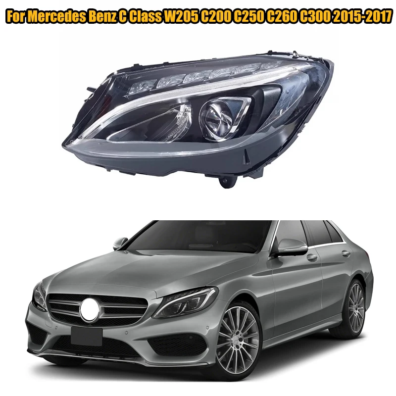 Светодиодный передняя фара в сборе, противотуманная фара для Mercedes Benz C Class W205 C200 C250 C260 C300 2015 2016 2017 без модулей