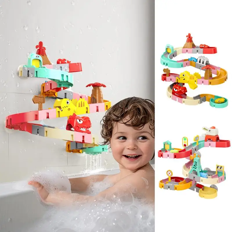 Scivolo giocattolo per vasca da bagno per bambini Ventose per vasca da bagno per bambini Giocattoli da bagno scivolosi interattivi per bambini dai 4 ai 8 anni