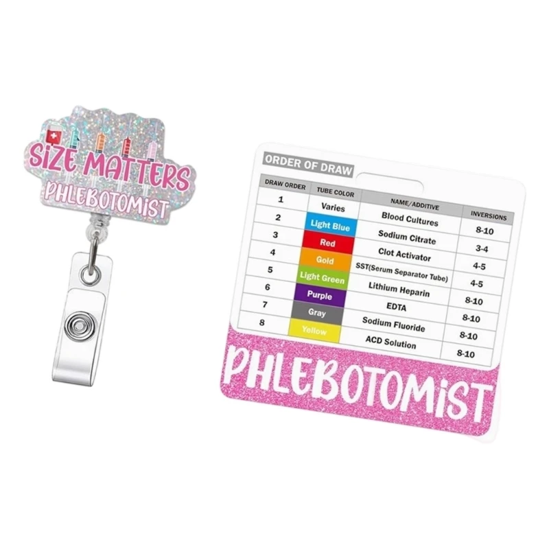  Badge Reels Retractable Nurse Card Clip with Phlebotomy Order Card Display Use