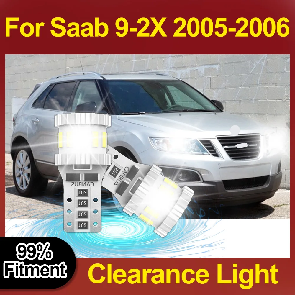 

2PCS 3400LM T10 W5W 194 168 Clearance Light 6000K LED Lighting Car 360 Degree Lighting 6W CSP 12V White For Saab 9-2X 2005-2006