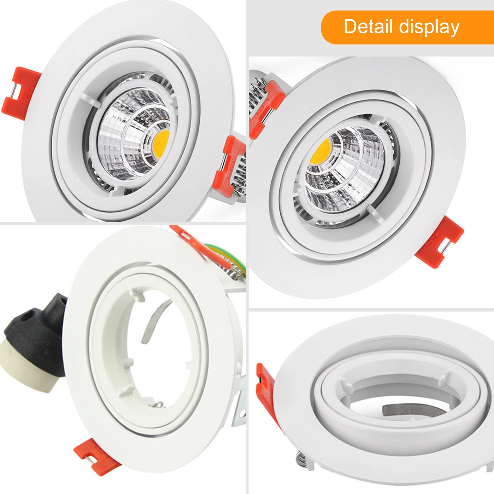 Recessed Down Lights GU10 MR16 Lamp Fixtures Trim Rings MR16 Fitting LED Ceiling Spot Light Frame Spotlight Round Housing