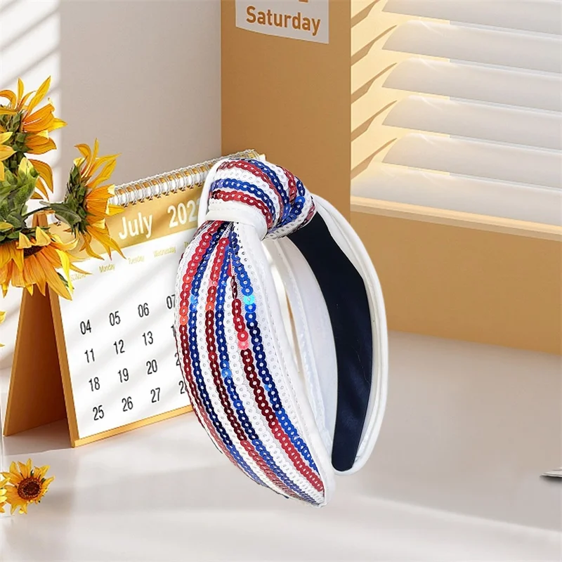 

Independence Day Hair Accessories Set American Flag Headbands Bow Knot Hairband Elastic Patriotic Headwear Fashion Hair Clips