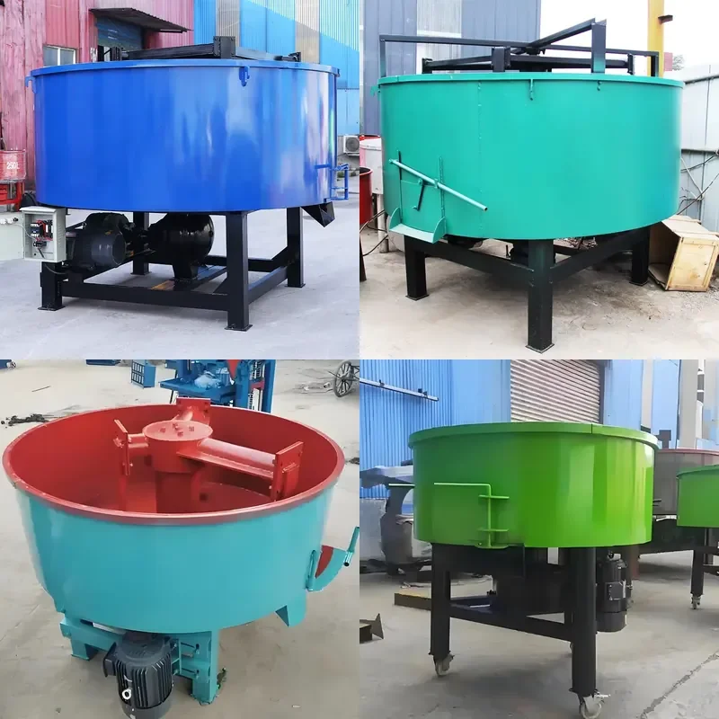 2026 CE 400L Electric Cement Mortar Concrete Mixer Forced Action Flat Mouth Manual for Construction Block Machine Engine Pump