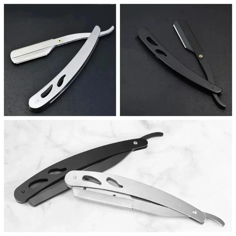 1/3/5Pcs Professional Manual Shaver Straight Edge Stainless Steel Barber Razor Men Folding Shaving Shave Beard Cutter