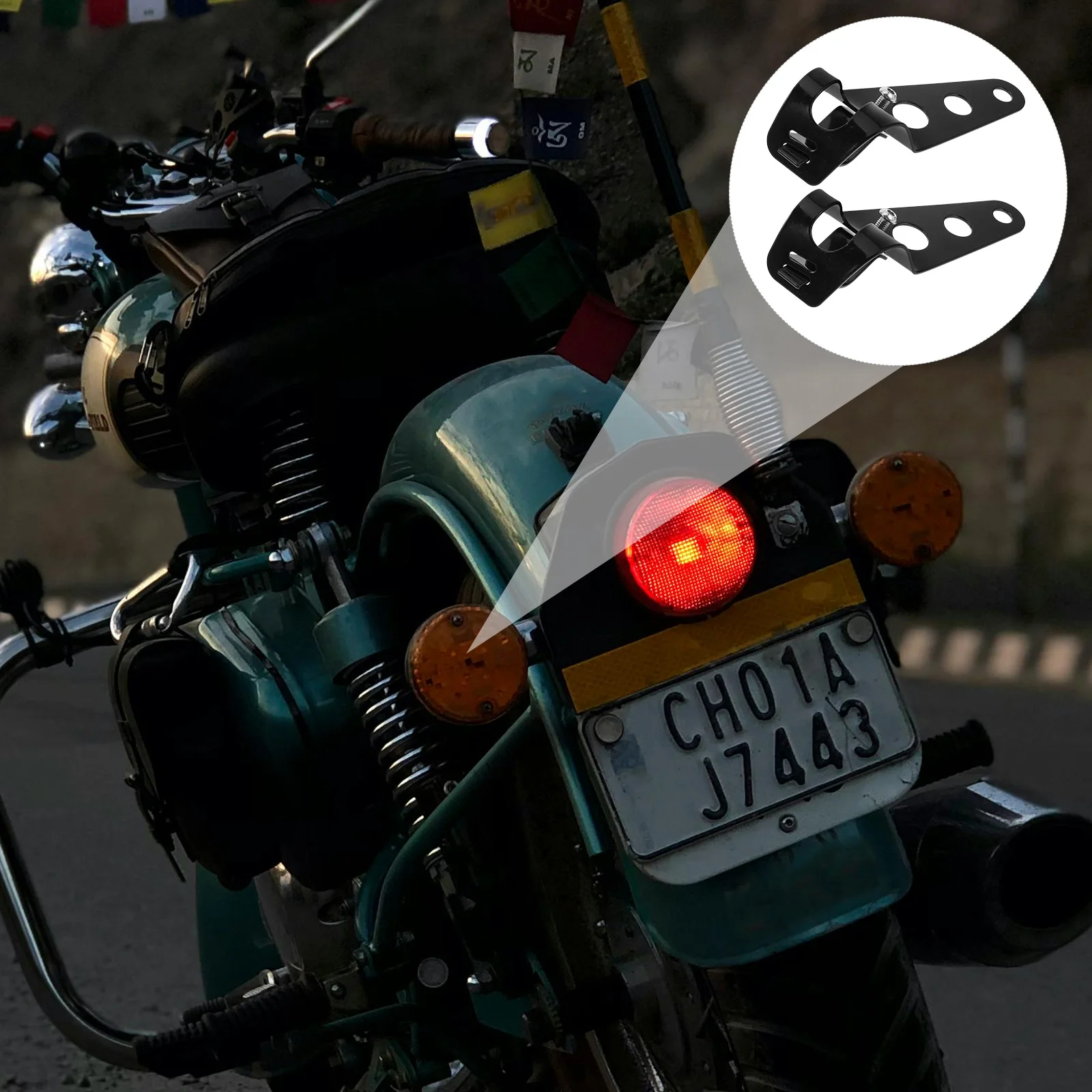

2 Pcs Headlight Stand Universal Mini Motorcycle Bracket Mounting Kit Aluminum Alloy Assembly Smooth Surface Durable Application