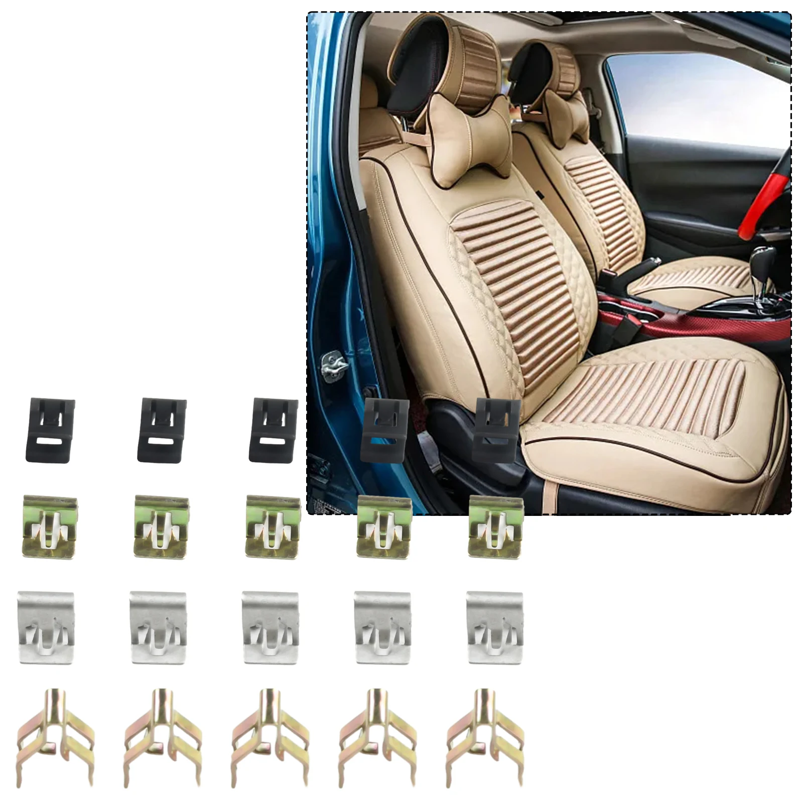 20Pcs Car General Instrument Panel Metal Rivet Instrument Panel Fastener Clip Trim Instrument Panel Dashboard Plastic Fasteners