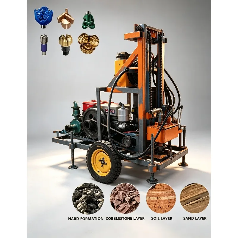Geothermal drilling machine Petrol Diesel 100m Meters Deep Small Borehole Drilling Machine for Sale in Europe CE Certified