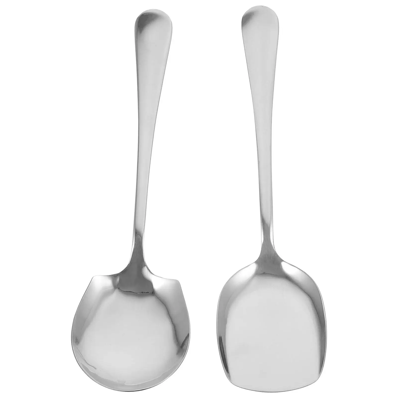 2Pcs Serving Spoon Metal Public Spoon Reusable Kitchen Scoop Food Serving Shovel Dining Table Utensils for Party Wedding