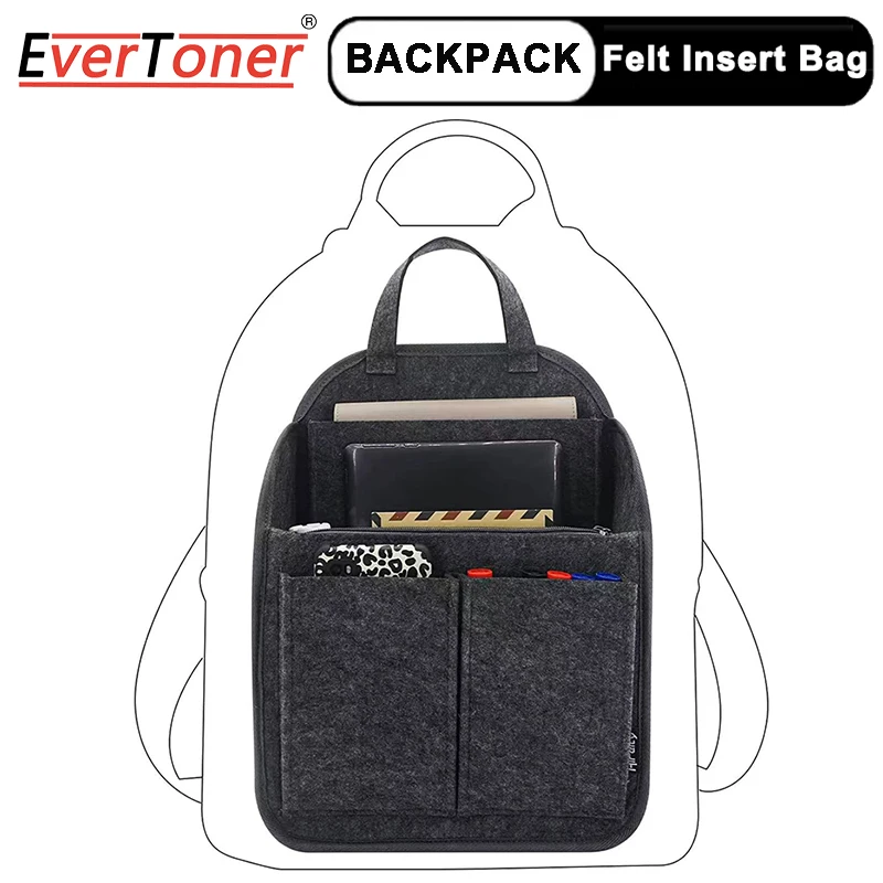 EverToner New Backpack Felt Insert Bag Large Capacity Bag In The Bag Backpack Inner Bag