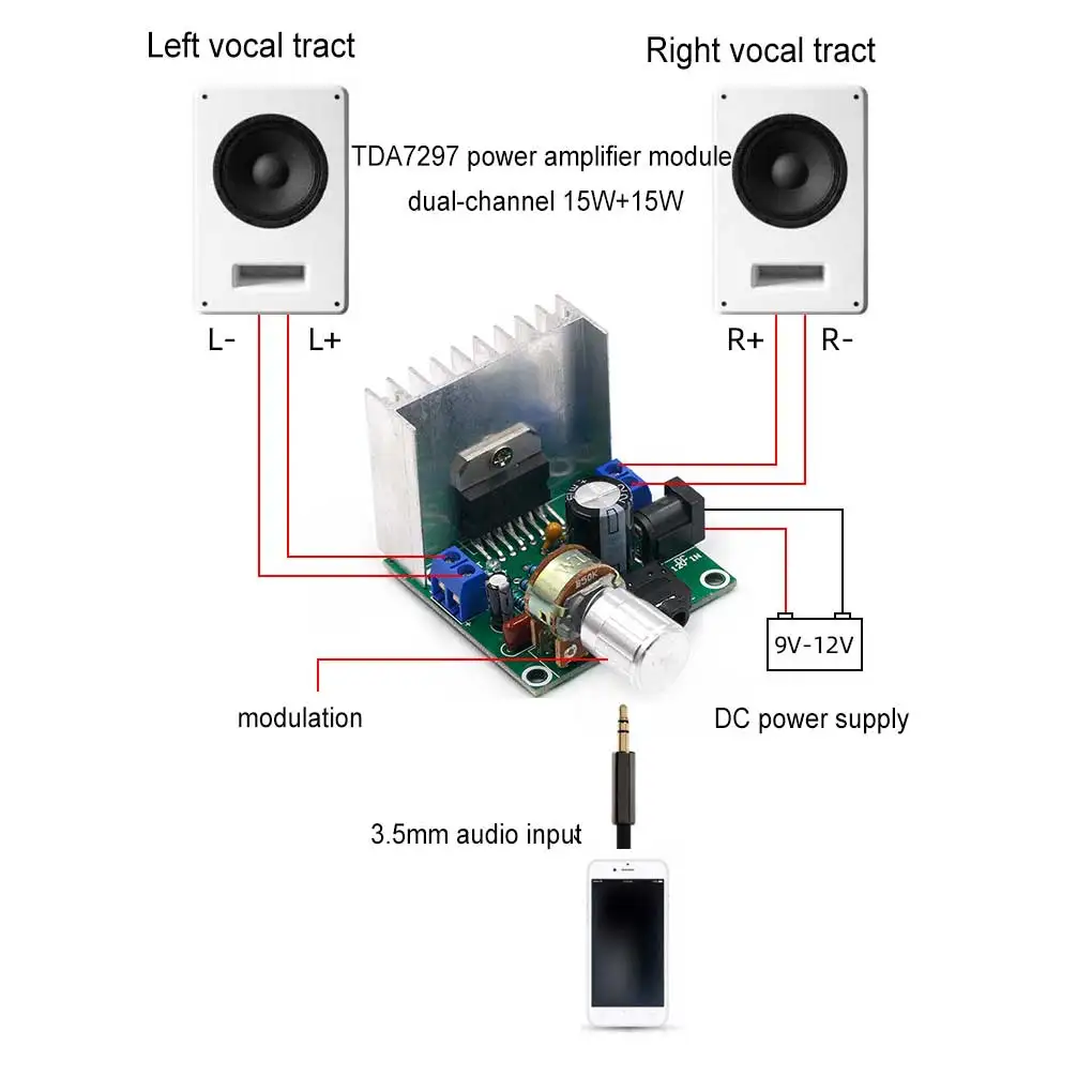 Amplifier Board TDA7297 Dual-channel Power 15W 15W Instrument Accessory