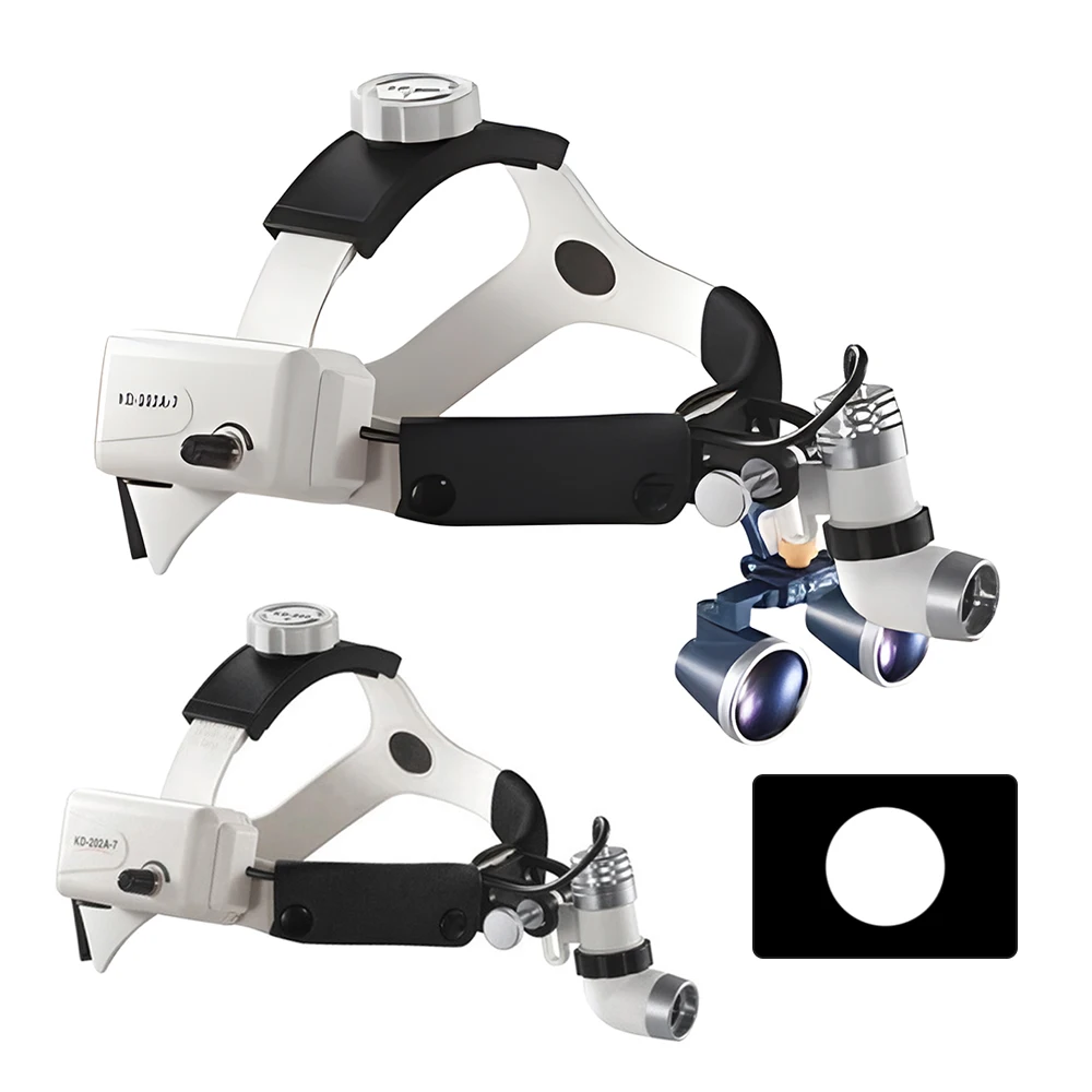 Den tal 3W LED 2.5X/3.5X Head Wearing Binocular Magnifier white Medical Oral Headlight Angle Adjustable