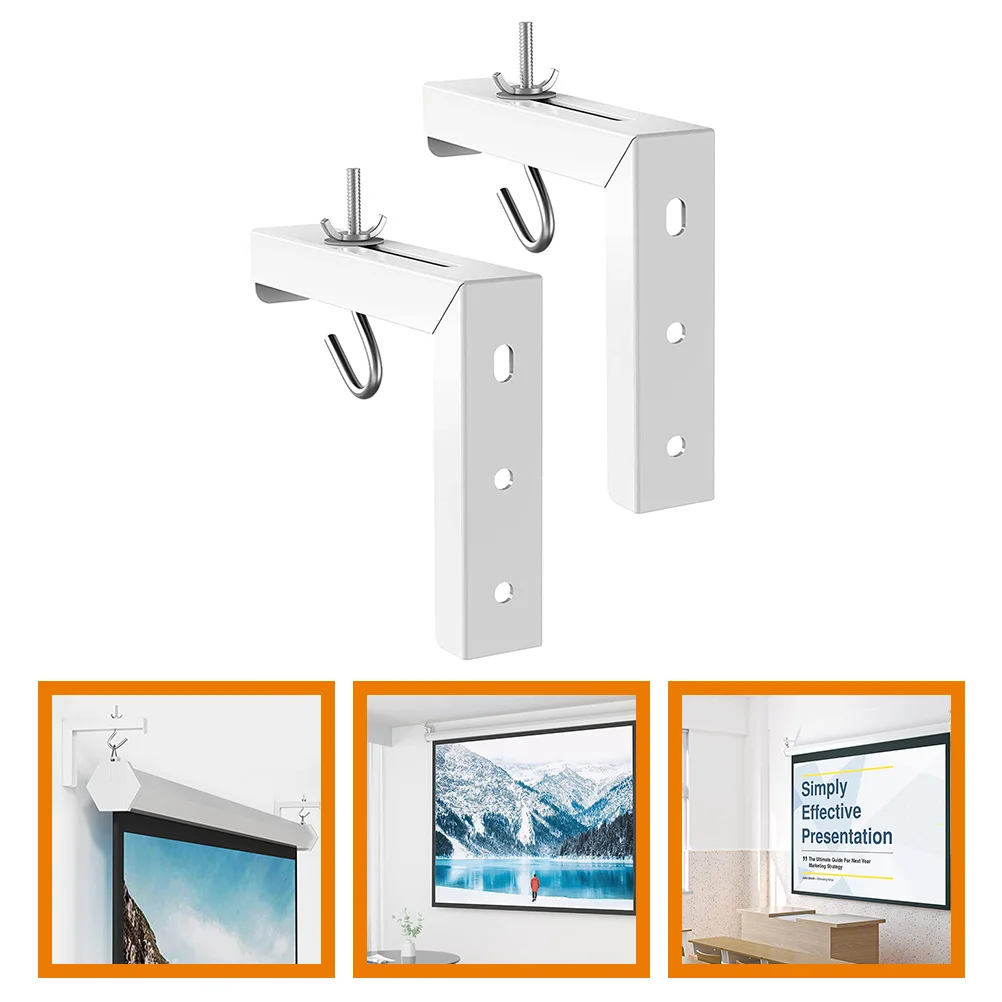 

Projector Screen Wall Mount Bracket L-Shaped Hanging Hook Sturdy Rust Resistant Steel Material Adjustable Design For Home