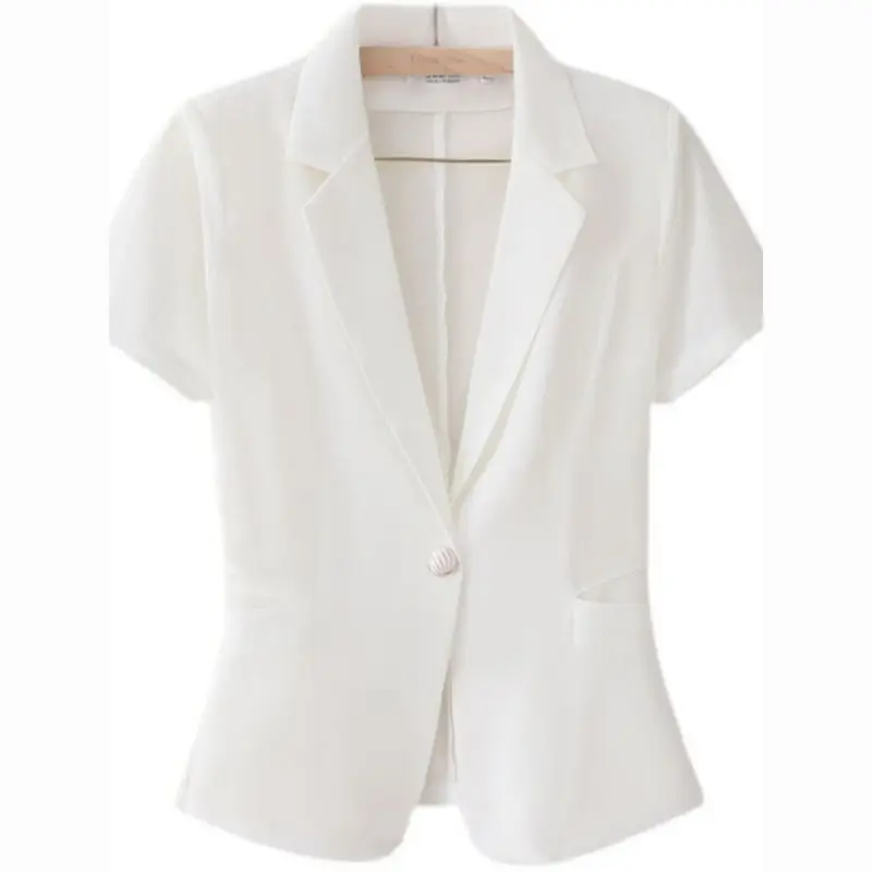 Summer ort Sve Me للسيدات مقاس كبير بقصة ضيقة وخفيفة الوزن وأزرار علوية احترافية لأعلى Ele Busin irt #5