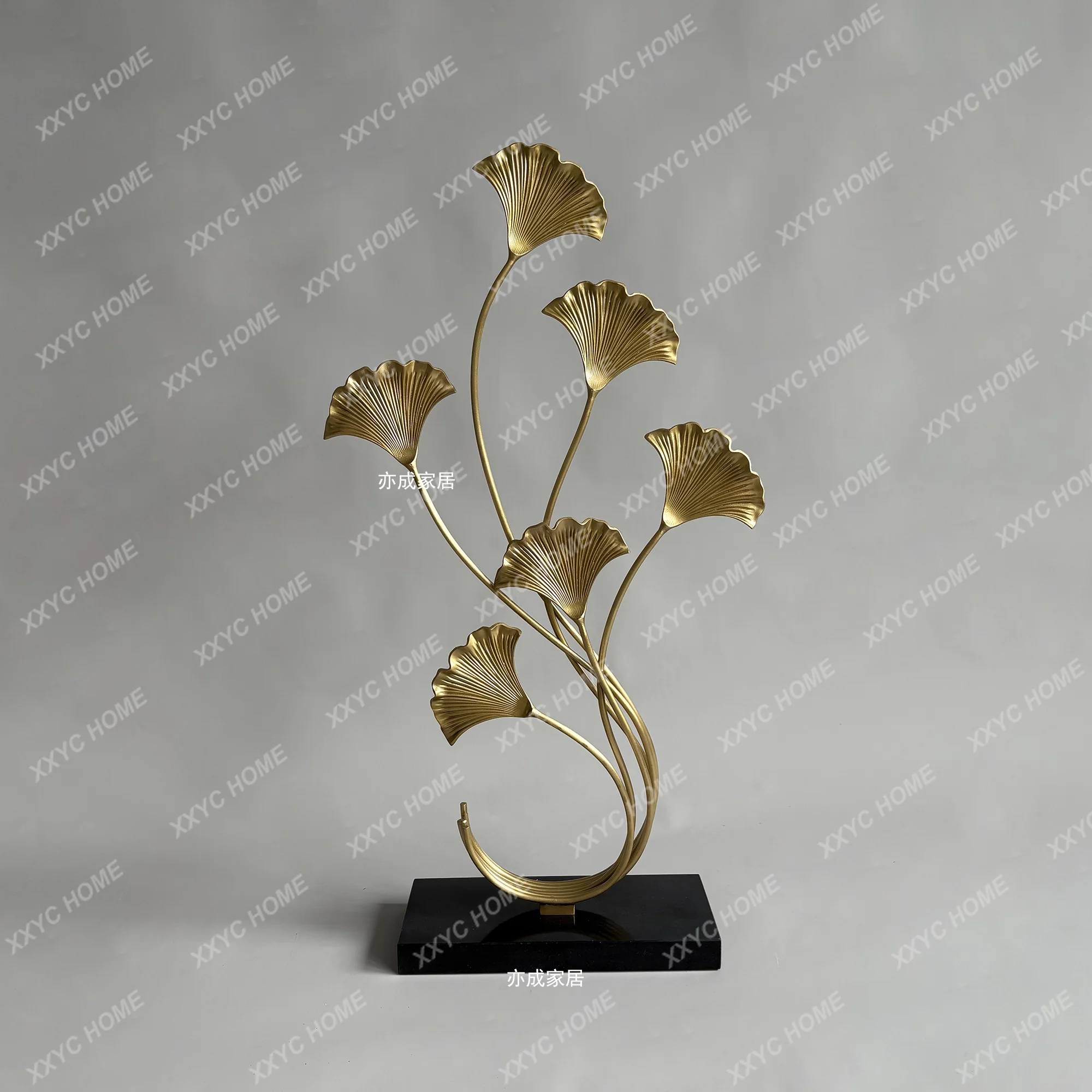 High-grade ginkgo biloba brass ornament porch living room decoration handicraft housewarming