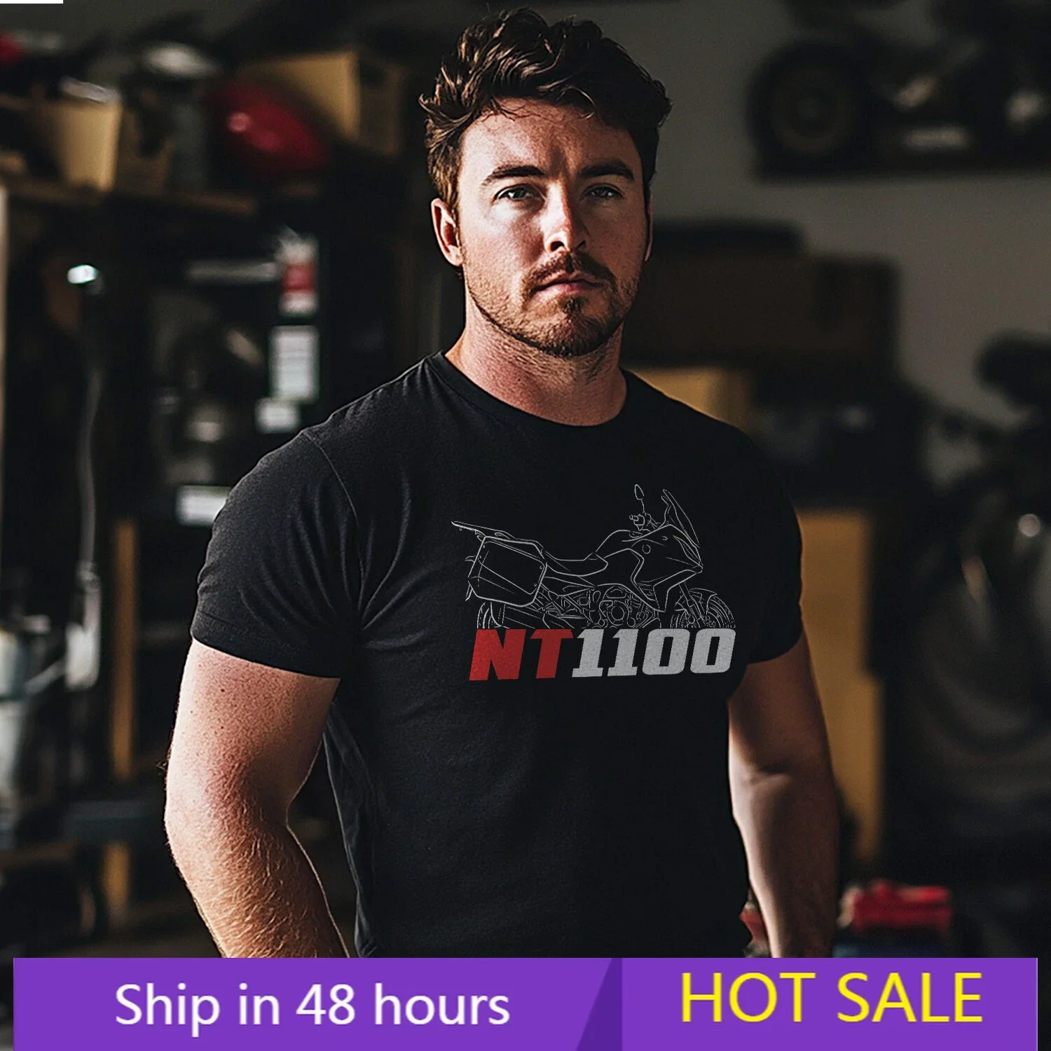 

Motorcycle T-shirts Ho.nd.as NT1100 2022-2024 fans Biker Tee Graphic Summer Short Sleeves 100% Cotton Cool Tee